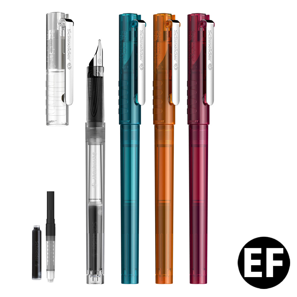 シュナイダー Schneider 万年筆 EF 極細字 406 シルバークリップ 4色