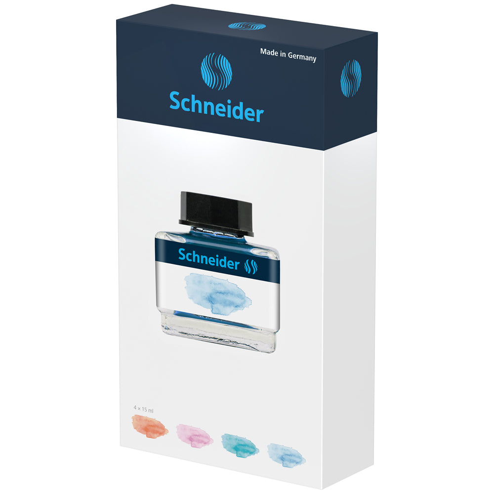 シュナイダー Schneider 万年筆 パステルインク ギフトボックスセット 1箱(4色入り) コンバーター1個付属 2種 カラー ボトルインク