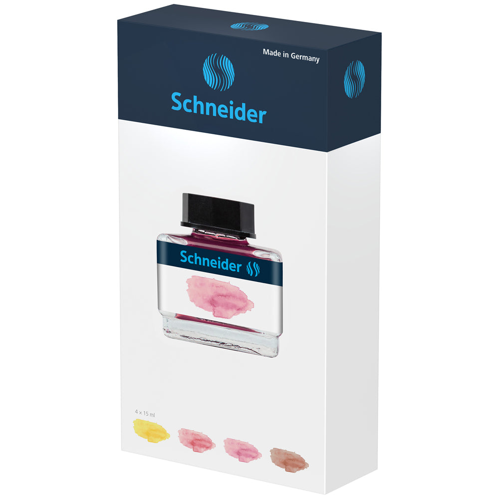 シュナイダー Schneider 万年筆 パステルインク ギフトボックスセット 1箱(4色入り) コンバーター1個付属 2種 カラー ボトルインク
