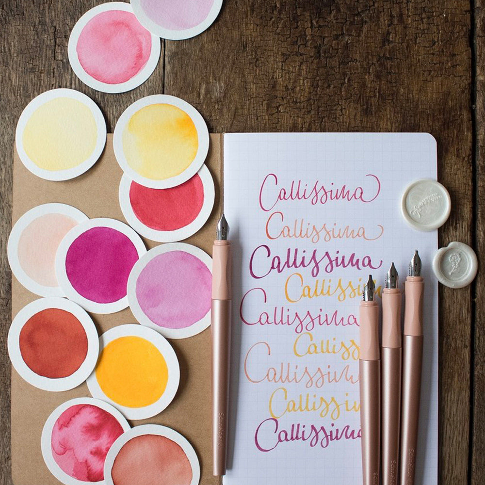 シュナイダー Schneider カリグラフィー ペン 万年筆 セット カリシマ Callisima 3色展開:アプリコット / ミント / アンスラサイト カートリッジ コンバーター 両用式