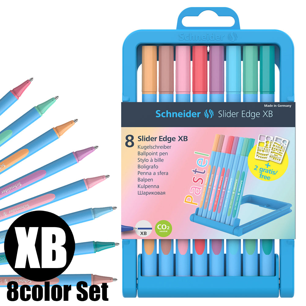 シュナイダー Schneider ボールペン XB 極太字 スライダー エッジ パステル Slider Edge Pastel 8色セット