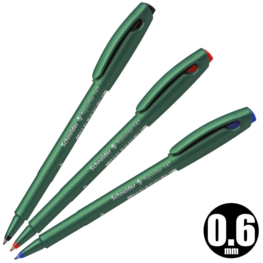 シュナイダー Schneider ファイバーペン 0.6mm トップライター147 Topwriter 147 インク色:3色展開【在庫限り】
