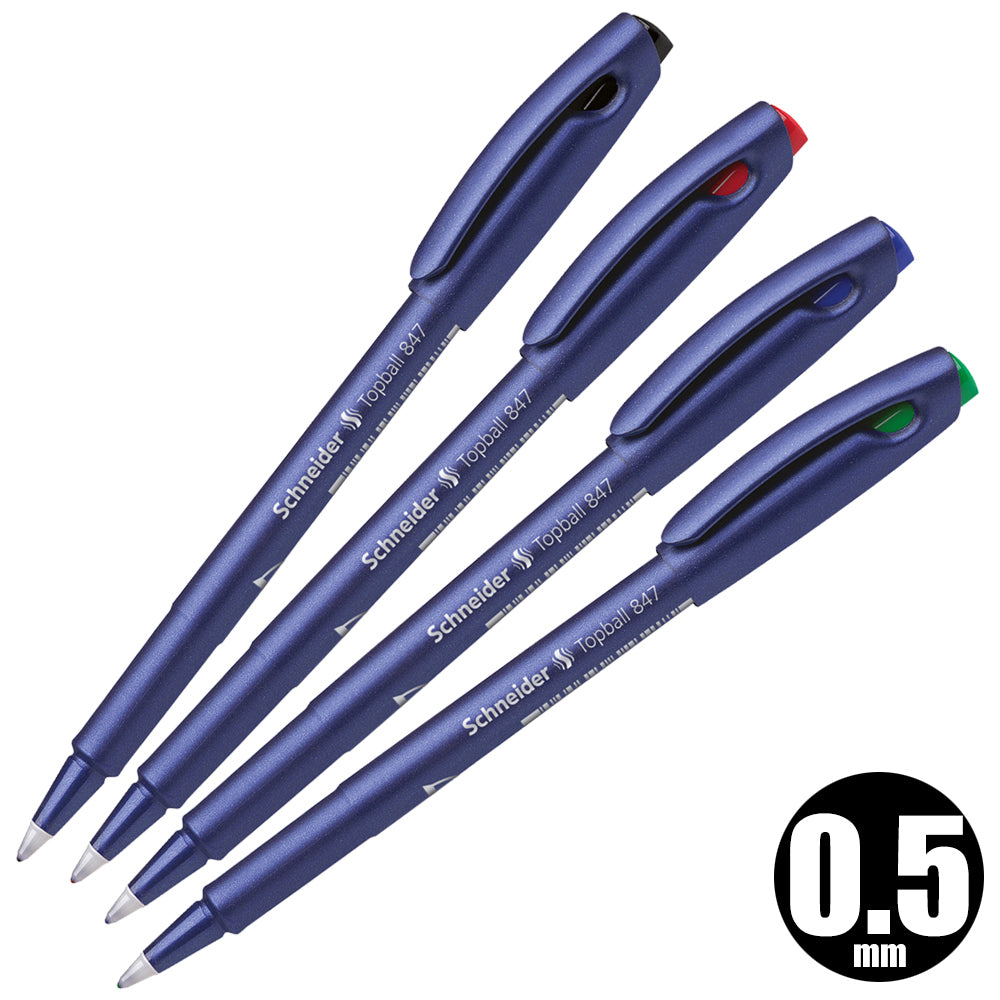シュナイダー Schneider ローラーボールペン 0.5mm トップボール847 Topball847 4色展開