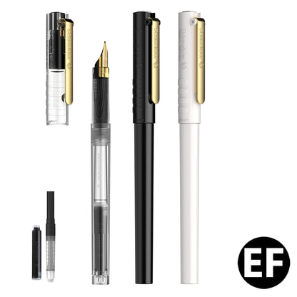 シュナイダー Schneider 万年筆 EF 極細字 406 ゴールドクリップ 3色展開 カートリッジインク＆コンバーター各1個付き 406