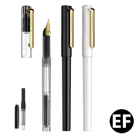 シュナイダー Schneider 万年筆 EF 極細字 406 ゴールドクリップ 3色展開 カートリッジインク＆コンバーター各1個付き 406
