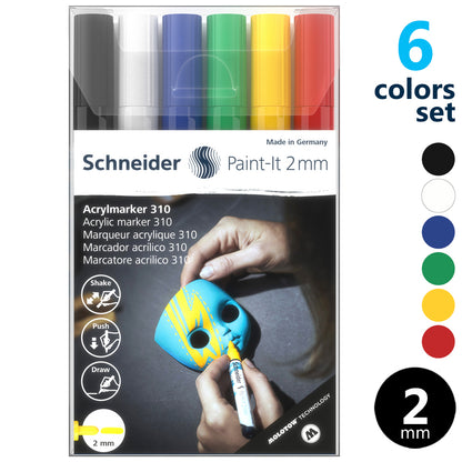 ［メイン］アクリルマーカー ペイントイット Paint it 310 ベーシック 6色セット