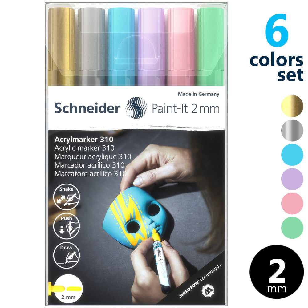 ［メイン］アクリルマーカー ペイントイット Paint it 310 パステル 6色セット
