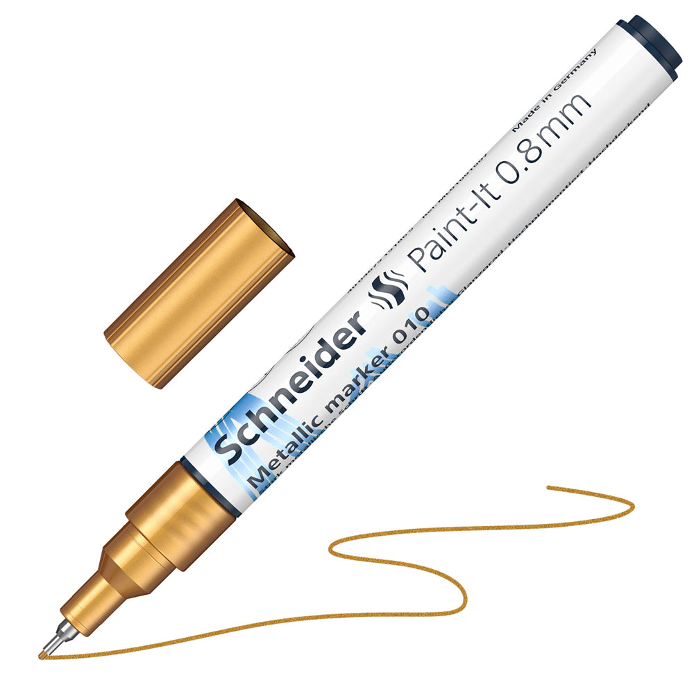 [単色メイン/メタリックゴールド]メタリックマーカー ペイントイット Paint it 010 0.8mm