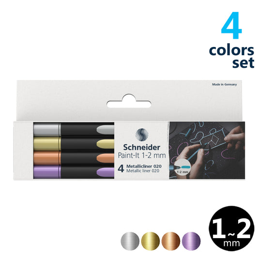 シュナイダー Schneider メタリックライナー ペイントイット Paint it 020 4色セット ペン先：1～2mm ML1501 水性マーカー