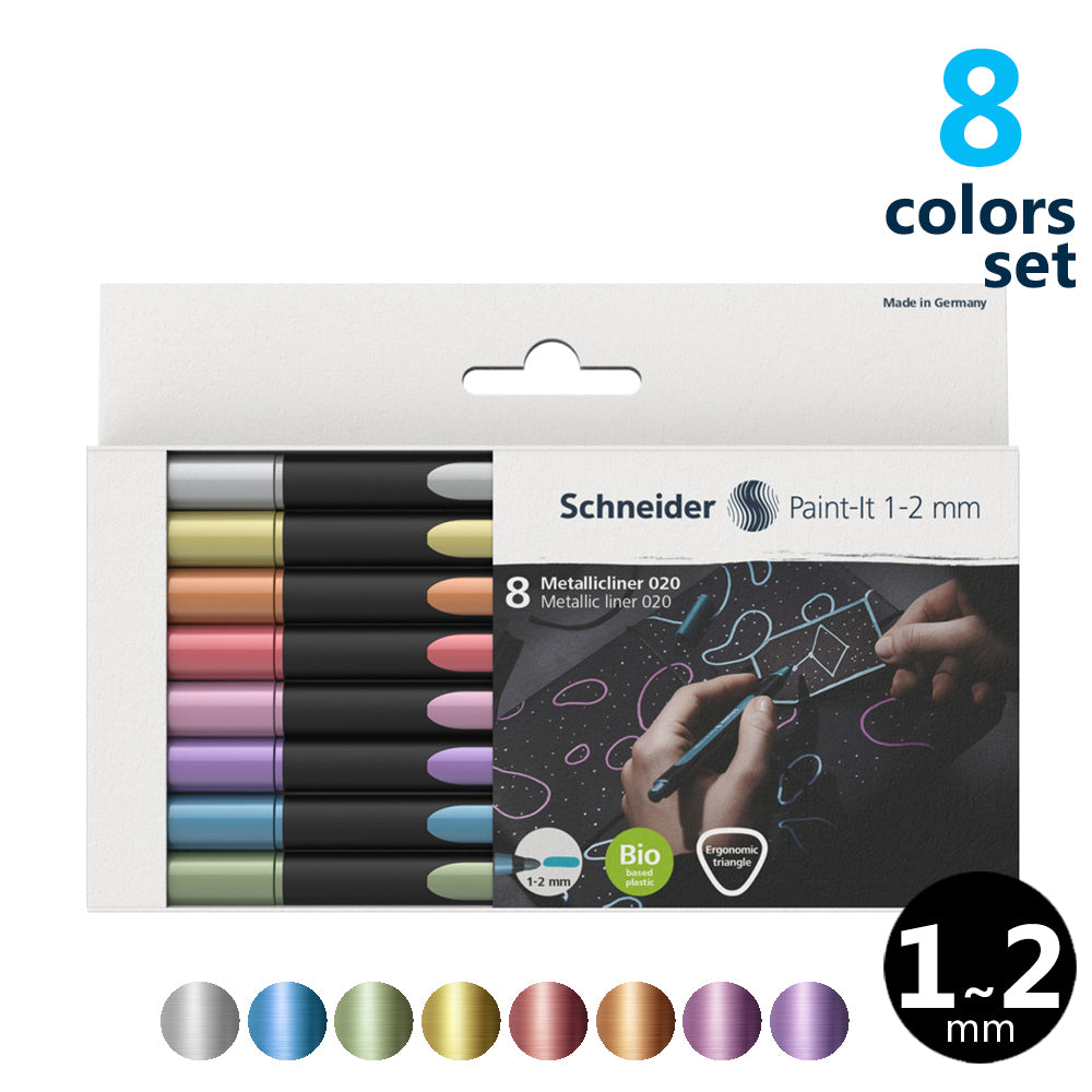 シュナイダー Schneider メタリックライナー ペイントイット Paint it 020 8色セット ペン先：1～2mm ML1502 水性マーカー