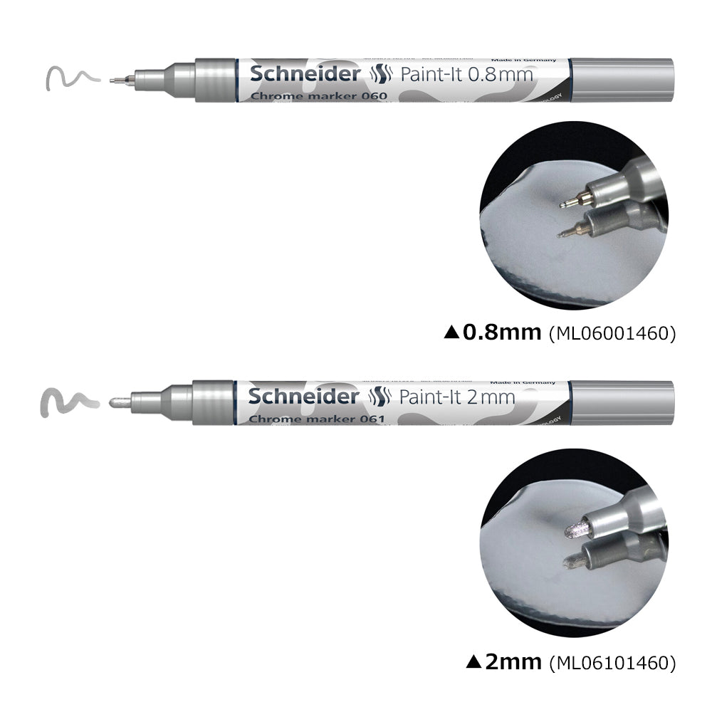 シュナイダー Schneider ミラーエフェクト クロームマーカー ペイントイット Paint it 060 / 061 単品販売 ペン先2サイズ展開 ペン先：0.8mm / 2mm ピグメントインクマーカー