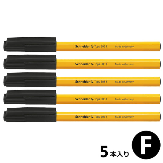 ［メイン］ボールペン TOPS505 F 細字 ブラック 5本セット