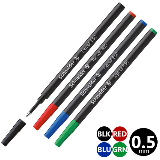 シュナイダー Schneider ローラーボール 替え芯 1本 トップボール850 Topball 850 ペン先サイズ:0.5mm インク色:4色展開 レフィル リフィル 替芯